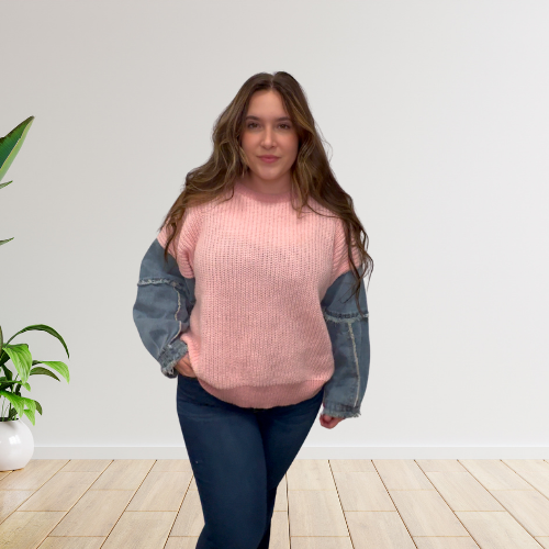 Blush & Denim Dream Sweater
