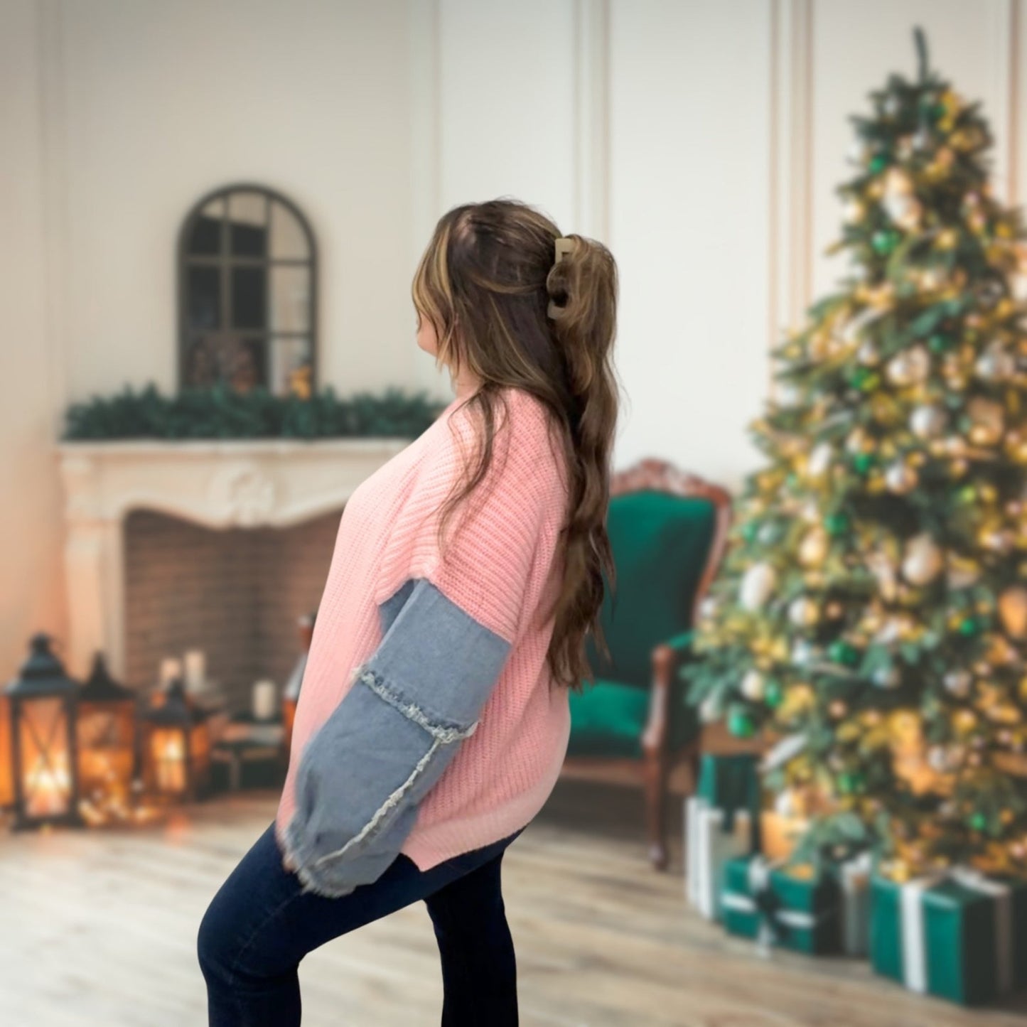 Blush & Denim Dream Sweater